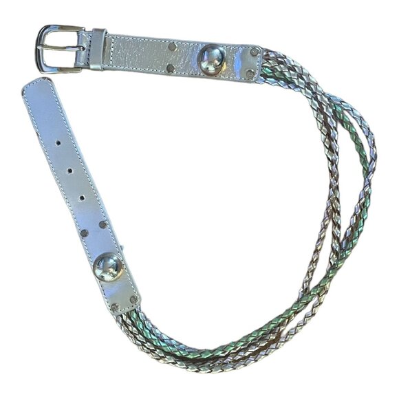 Diane von Furstenberg DVF Braided Studded Leather Belt Small